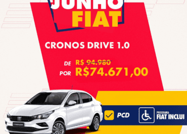 SUPER JUNHO FIAT: Cronos Drive 1.0 por R$ 74.671,00*